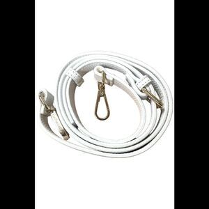 Pom Pom London Strap Leather Gold Hardware White